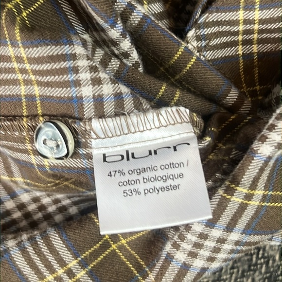 Youth Blurr Plaid organic cotton Button Down EUC sz M 10-12y - Picture 5 of 7